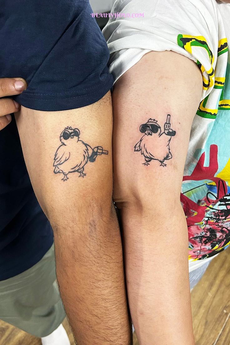 "Meaningful Couple Tattoos" Discover the essence of love and unity with our collection of 41 meaningful couple tattoos. Each design symbolizes the bond between two souls, representing devotion, strength, and eternal commitment. Express your unique love story with these empowering couple tattoos that will stand the test of time. See more ideas check out here! #meaningfulcoupletattoos #meaningfulcoupletattoo #coupletattoos Cool Couple Tattoos Unique, Couple Sleeve Tattoo, Two Tattoo, Boy And Girl Best Friend Tattoos, Funny Couple Tattoos, Cute Tattoos For Couples, Partner Tattoos Couples, Matching Tattoos For Two, Couples Tattoos Unique