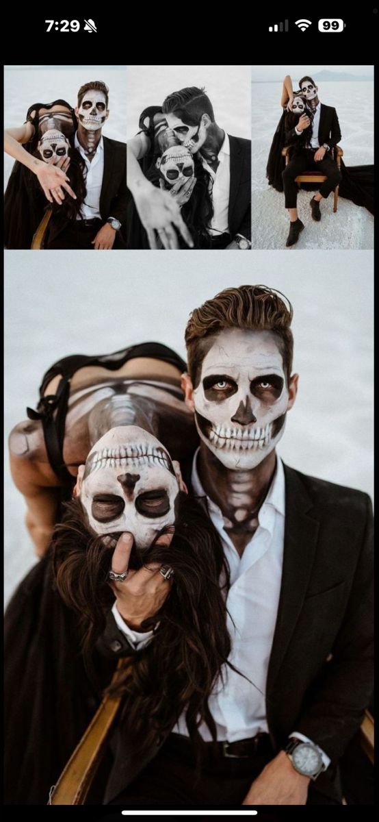 Makijaż Sugar Skull, Photoshoot Simple, Halloween Styled Shoot, Horse Skeleton, Halloween Photo Shoot, Halloween Shoot, Halloweenský Makeup, Halloween Mode, Halloween Parejas