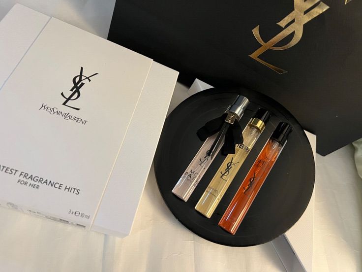 YSL Yves Saint Laurent Greatest Fragrance Hits For Her - brand new in box  - 3YSL purse sprays .33fl oz each Set includes: - Yves Saint Laurent Black Opium Eau de Parfum 10ml - Yves Saint Laurent Libre Eau de Parfum 10ml - Yves Saint Laurent Mon Paris Eau de Parfum 10ml Yves Saint Laurent Mon Paris, Saint Laurent Mon Paris, Saint Laurent Libre, For Her, Womens Fragrances, Women Fragrance, Yves Saint Laurent, Gift Set, Saint Laurent