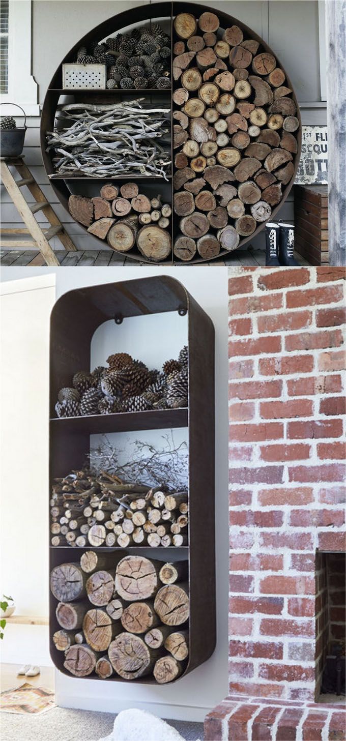 there are many different types of firewood in this display