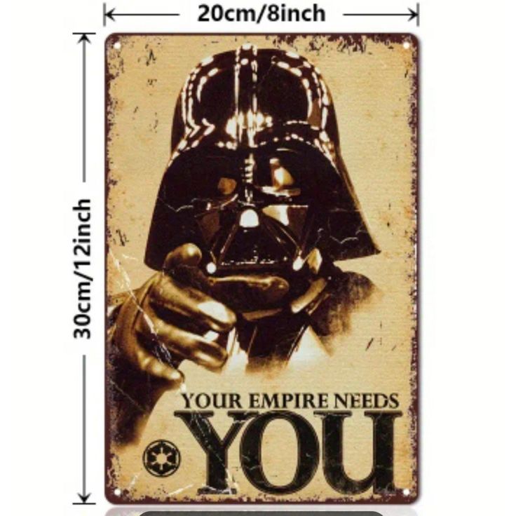 Star Wars Your Empire Needs You Metal Poster Vader Art, Star Wars Logos, Darth Vader Art, Darth Vader Poster, Star Wars Bedroom, Mirror Decals, Star Wars Decor, Club Poster, Star Wars Empire