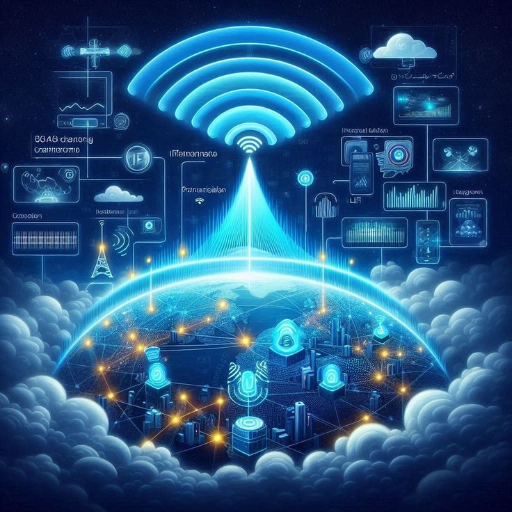 the earth is surrounded by many different electronic devices and technology icons, all connected to each other