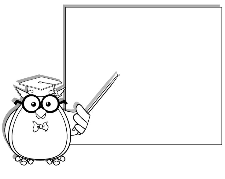 a black and white image of an owl wearing glasses holding a pointer with a blank sign