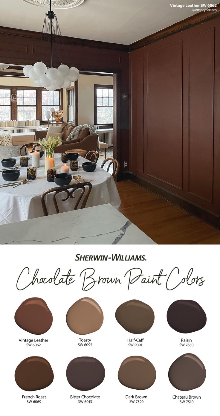 chocolate brown paint colors in the dining room