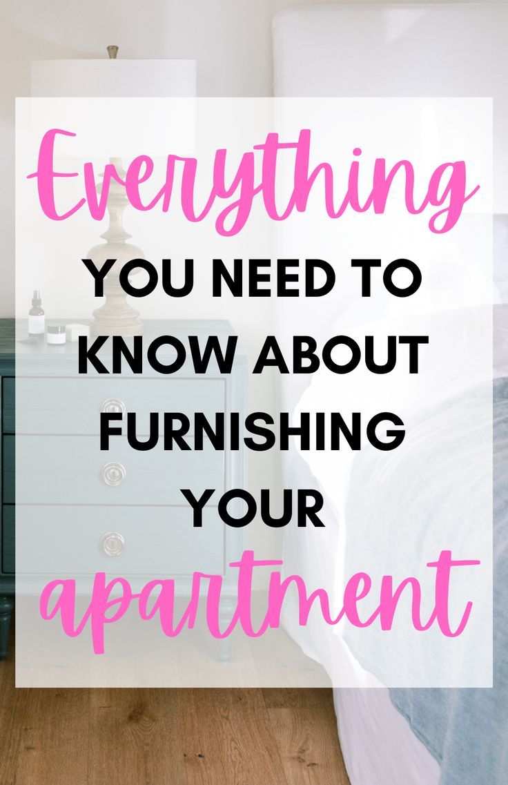 a bedroom with the words everything you need to know about furnishings your apartment