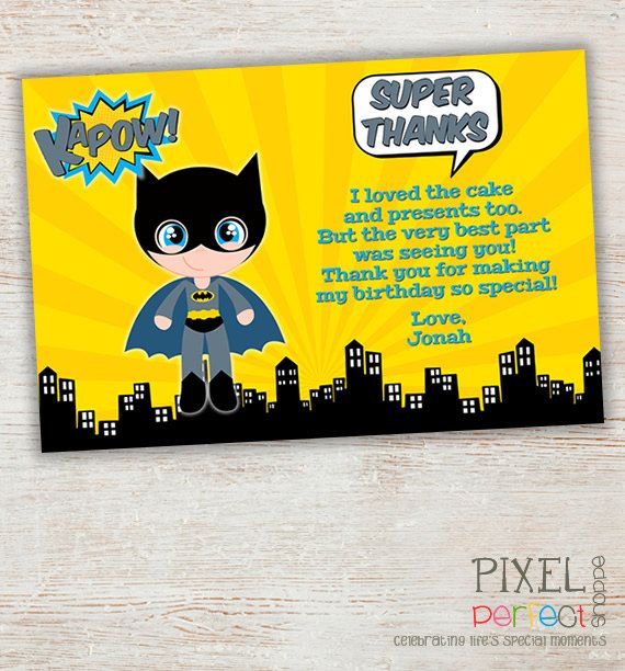 a batman birthday card with the words, i have thanks for you