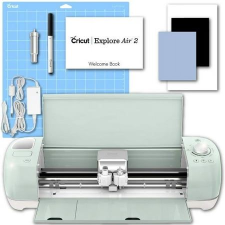 the cricut explore air 2 machine is shown with accessories and instructions for it