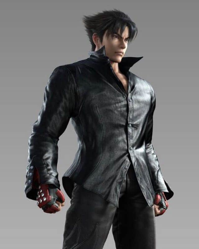 Tekken 8 Jin Kazama Black Leather Jacket Black Techwear Outerwear For Cosplay, Long Sleeve Techwear For Cosplay, Long Sleeve Techwear Outerwear For Cosplay, Techwear Long Sleeve Outerwear For Cosplay, Black Gothic Leather Outerwear, Gothic Leather Outerwear With Long Sleeves, Techwear Long Sleeve Leather Outerwear, Techwear Leather Long Sleeve Outerwear, Gothic Black Leather Biker Jacket