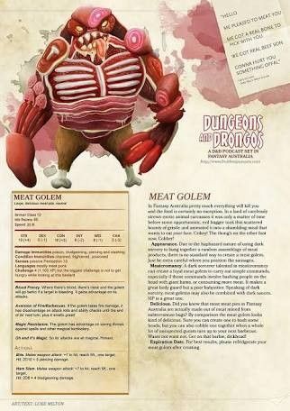 an advertisement for meat golem from the simpsons