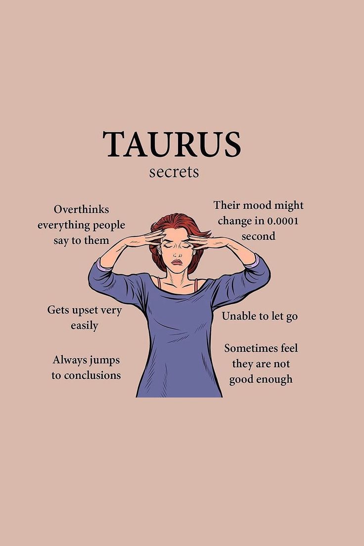 a woman holding her hands to her forehead with the words taurus in front of her