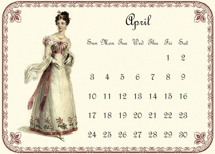 a calendar with an image of a woman in a dress