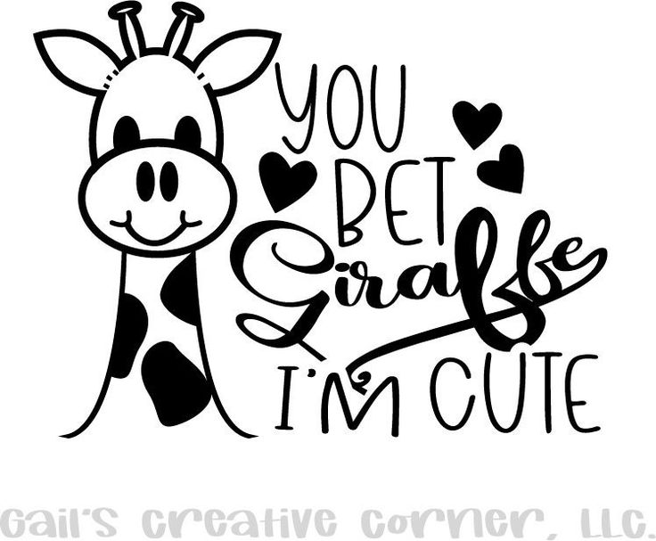 a giraffe with hearts and the words you bett sparkle i'm cute