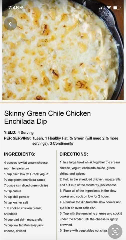 Enchilada Dip, Chicken Enchilada Dip, Medifast Recipes, Lean Protein Meals, Green Chile Chicken Enchiladas, Optavia Recipes, Green Chili Chicken, Green Chile Chicken, Lean And Green