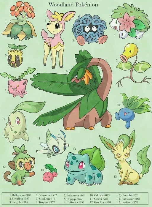 the pokemon characters are depicted in this poster