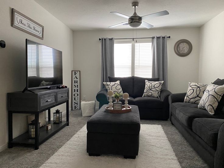 the living room is clean and ready for us to use in its new owner's home