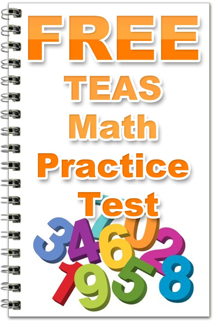 a spiral notebook with the words free teas math practice test written in multicolored letters