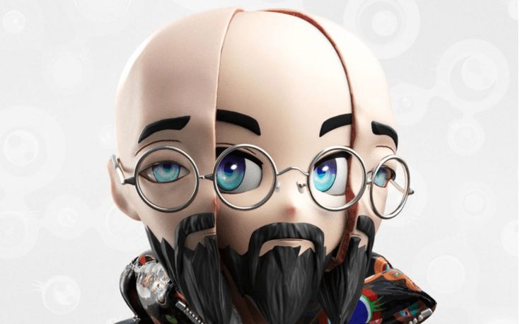 an animated man with glasses and a beard