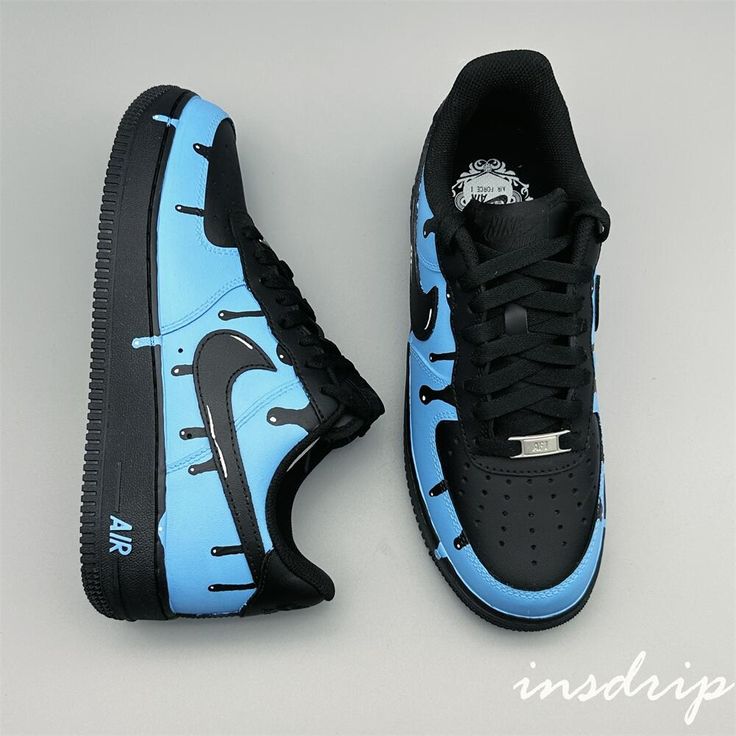 Modern and stylish, the Blue Black Drip Custom Air Force 1 is designed with eye-catching details. Expertly crafted with premium leather and textile, this classic silhouette features a custom drip pattern in blue and black. Step out in style, comfort, and quality with the latest addition to the Air Force 1 range. - Hand-painted with Angelus Leather Paints- Worldwide shipment. - All customs are waterproof scratch resistant.- ALL PICTURES ARE SELFMADE*In no way affiliated with the brands used* Nike Custom Leather Sneakers With Waterproof Paint, Modern Blue Custom Sneakers For Streetwear, Casual Leather Custom Sneakers With Waterproofing, Nike Blue Urban Custom Sneakers, Blue Waterproof Custom Sneakers For Sports, Custom Leather Sneakers With Waterproof Paint For Streetwear, Blue Sporty Custom Sneakers With Waterproof Paint, Black Waterproof Sneakers For Sports, Custom Black Sneakers With Waterproof Paint And Round Toe