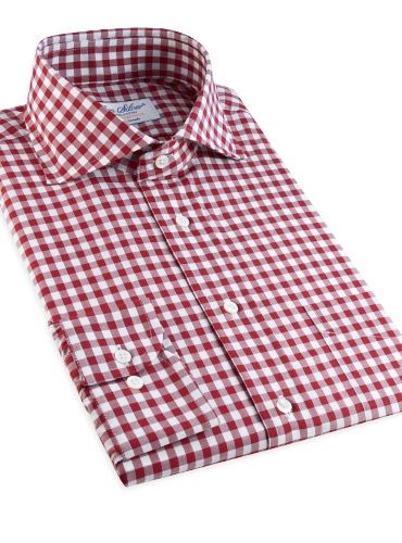 Wine Gingham Cutaway Formal Gingham Button-up Shirt, Classic Gingham Dress Shirt For Work, Classic Red Formal Dress Shirt, Classic Red Business Shirt, Formal Gingham Cotton Dress Shirt, Classic Gingham Dress Shirt For Business, Classic Gingham Cotton Dress Shirt, Men Wardrobe, Red Checkered Shirt