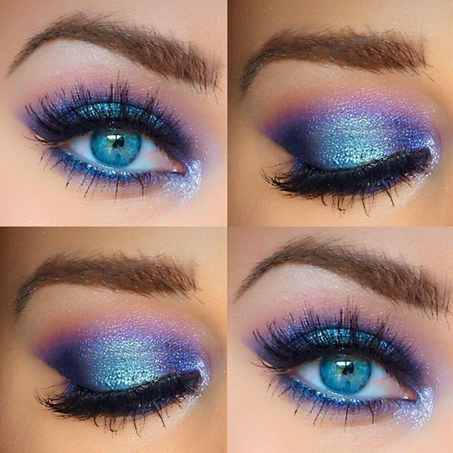 Blue And Purple Eye Makeup, Make Up Yeux, Make Up Designs, Eye Makeup Palette, Purple Eye Makeup, Smink Inspiration, Purple Makeup, Makijaż Smokey Eye, Colorful Eye Makeup