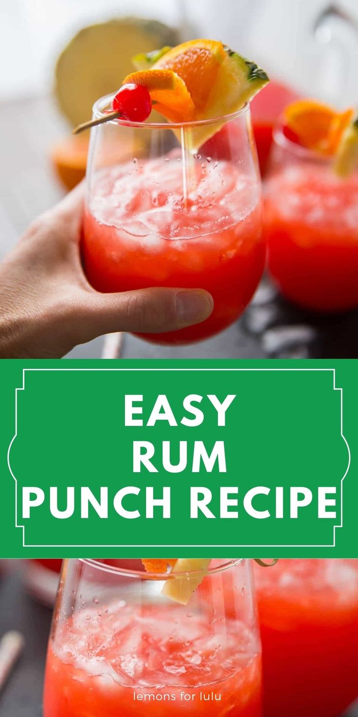 the easy rum punch recipe is ready to be served