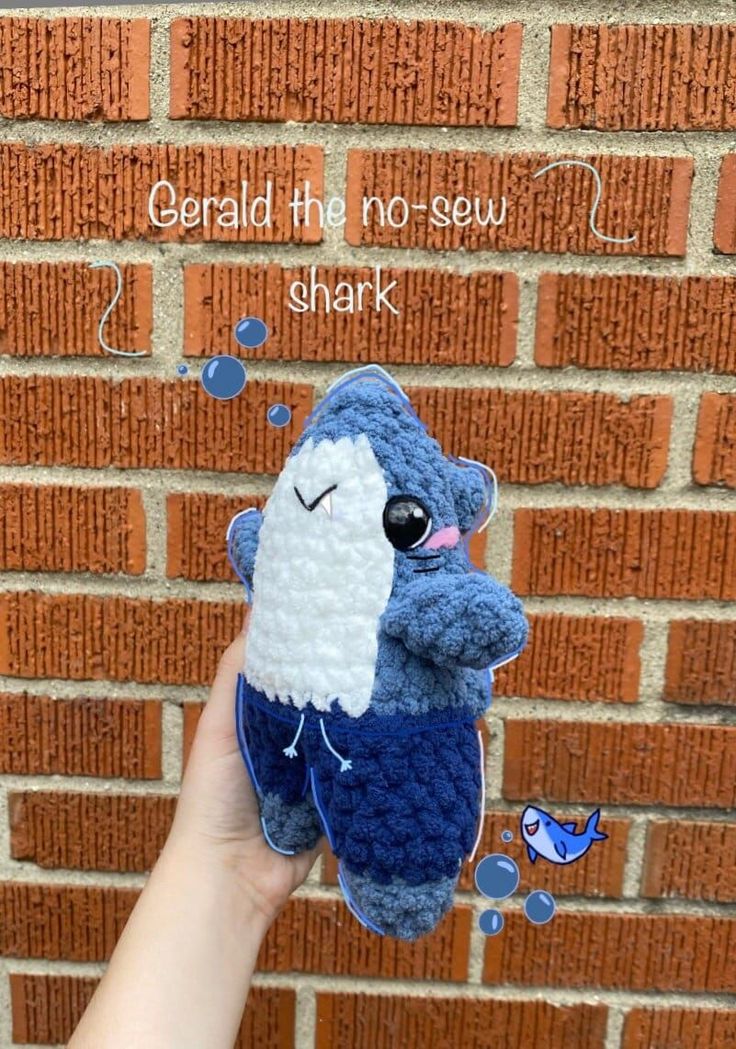 Gerald the Shark: No Sew Tutorial Crochet Shark Beanie Free Pattern, Crochet Garbage Truck, Crochet Shark Plushie Free Pattern, Easy Dog Crochet Patterns Free, Crochet Shark Pattern Free, Beginner Friendly Crochet Projects, Crochet Hammerhead Shark, Shark Crochet Pattern Free, Stingray Crochet Pattern