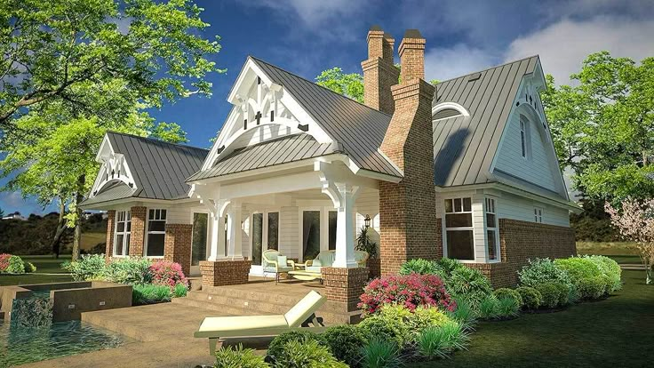 Rustic Look with Detached Garage - 16812WG | Architectural Designs - House Plans Small Craftsman House, Small Craftsman House Plans, Small Craftsman, Bungalow Exterior, Tiny House Plan, Ranch House Plan, Craftsman Style House, Open Living Area, Bungalow House Plans