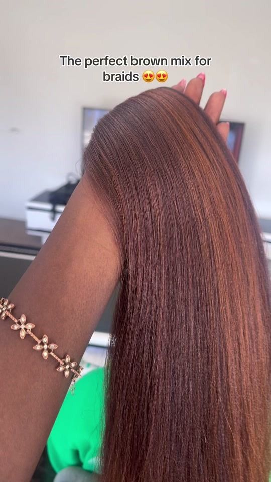 Pefect for darker skin tones, yoh shoukd try it!! #fyp #braids #braide... | braids | TikTok Different Color Box Braids Black Women, Braids Color For Dark Skin, Colour 4 And 30 Box Braids, Dark Skin Brown Braids, Colour 27 Braids On Dark Skin, Braids Colour Combination For Dark Skin, 33 Braiding Hair Color, Dark Skin Braids Color, 30 33 Braids