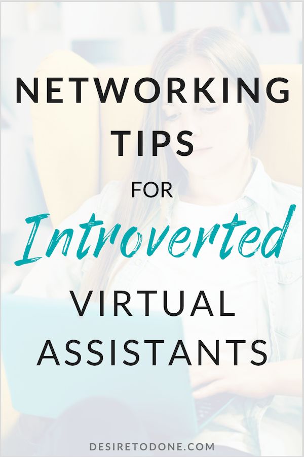 a woman sitting in a chair with the text networking tips for uncovered virtual assistants