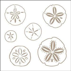 four sand dollar designs on a white background