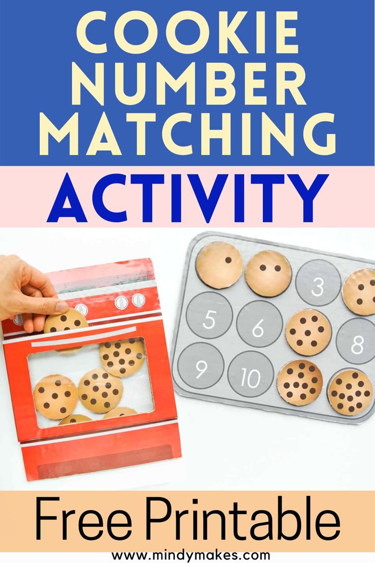 cookie number matching activity for kids to practice counting