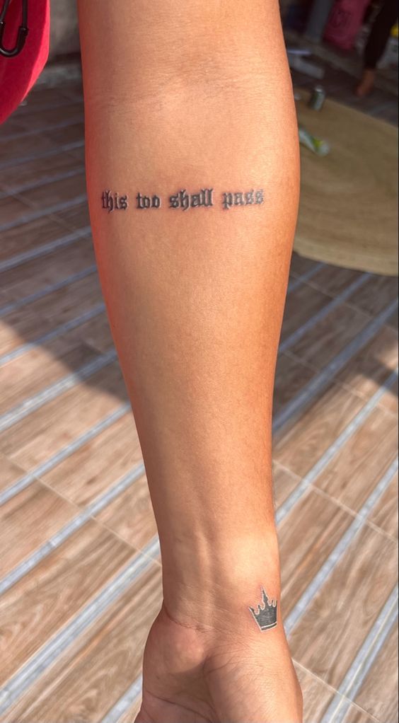 a woman's legs with words written on them