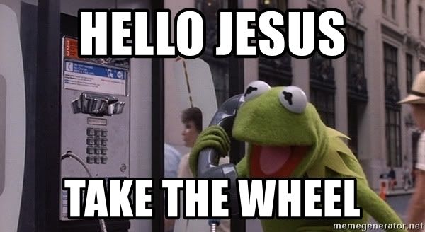 kermie the frog talking on a phone while standing next to a parking meter