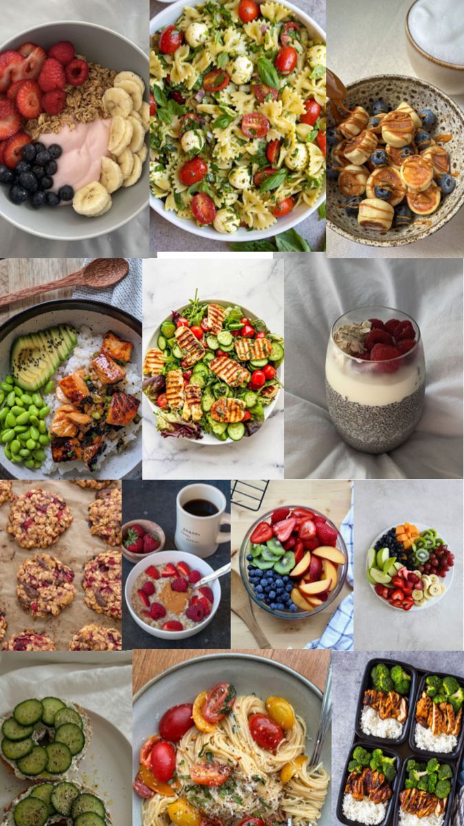 a collage of pictures showing different types of food