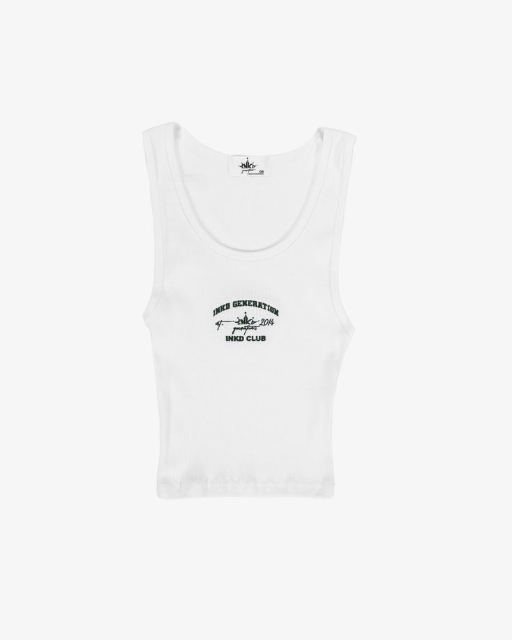 A traditional 30 singles combed cotton 2x1 ribbed jersey tank top. This timeless basic has been cropped and is an easy, everday essential. Perfect for lounging or when you can't decide what to wear. You can always look good and feel good in this style. Made in USA 30 Singles, 4.3oz/y2 100% Combed Cotton Everyday Fitted White Muscle Tee, Fitted Basic Cotton Muscle Tee, Basic Everyday Cotton Tank Top, Basic Ribbed Crop Tank Top, Basic Ribbed Crop Top Tank, Everyday Ribbed Cotton Crop Top, Basic Fitted Muscle Tee For Everyday, Basic Cropped Ribbed Tank Top, Basic Everyday Crop Top Tank