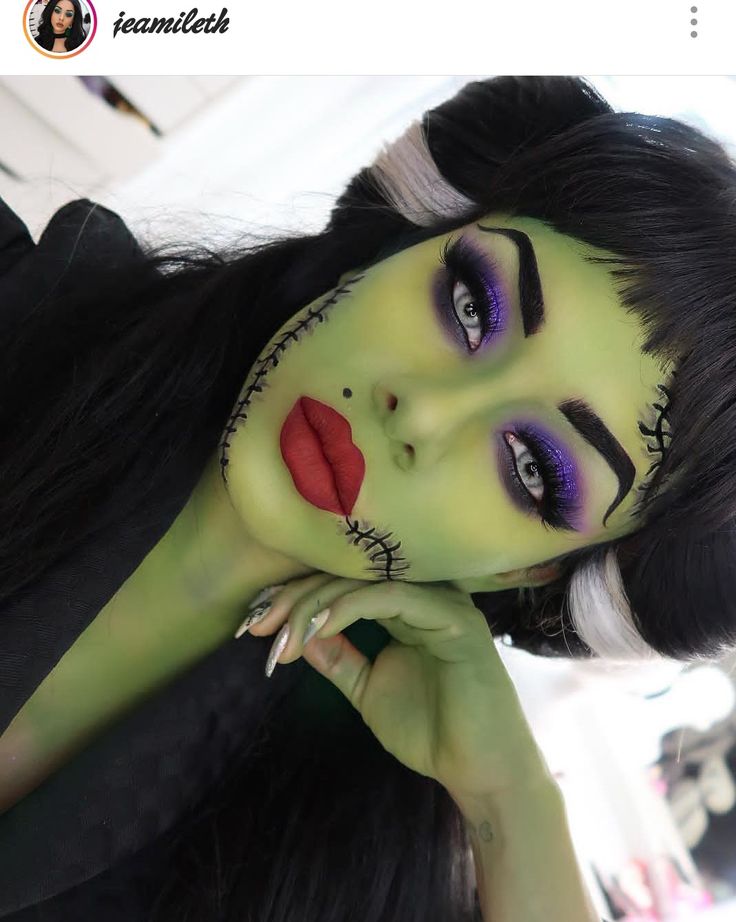 Ideas For Costumes, Frankenstein Makeup, Last Minute Halloween Costume, Holloween Makeup, Monster Makeup, Costume For Girls, Halloween Makeup Diy, Last Minute Halloween, Halloween Makeup Pretty