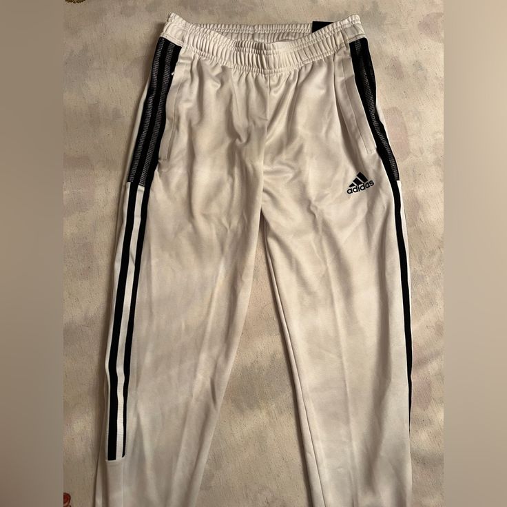 White Adidas Pants Size Women’s Xs New With Tag (Nwt) - Never Worn White Sporty Pants With Three Stripes, Sporty White Pants With Three Stripes, White Adidas Fitted Bottoms, Adidas White Fitted Bottoms, Fitted White Adidas Bottoms, Sporty White Sweatpants With Three Stripes, White Pants With Three Stripes For Spring, Spring White Pants With Three Stripes, White Adidas Sports Pants