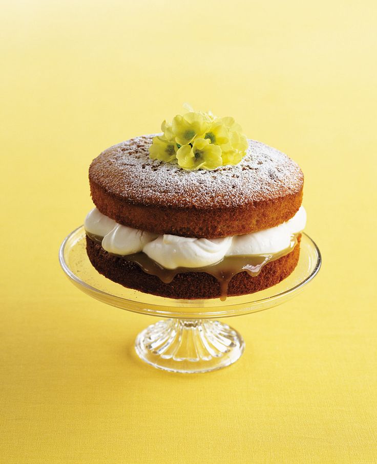 a cake sitting on top of a glass plate