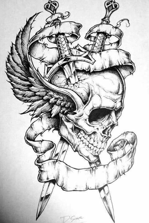 Port Tattoo, Affliction Clothing, Skull Coloring Pages, Kunst Tattoos, Illustration Tattoo, Skull Art Drawing, Tattoo Templates, Skulls Drawing, Skull Tattoo Design