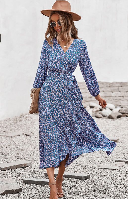 Winter Maxi, Maxi Dress Winter, Floral Wrap Maxi Dress, Big Dresses, Necklines For Dresses, Maxi Dress Blue, Maxi Wrap Dress, Printed Maxi Dress, Floral Maxi Dress