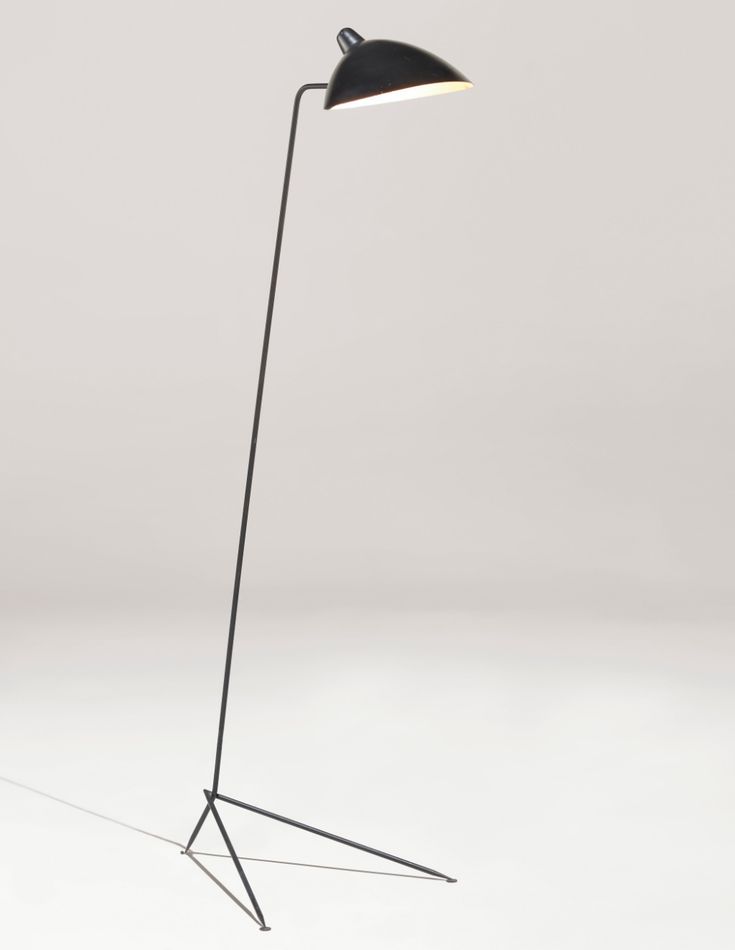 a black floor lamp on a white background