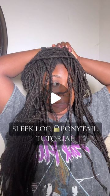 Locs With Curly Weave Ponytail, Quick And Easy Loc Styles, Locs With Weave Ponytail, Extended Loc Ponytail, Short Loc Ponytail Styles, Loc Ponytail Styles Black Women, Locs Ponytail Styles, Loc Ponytail Styles, Locs Ponytail