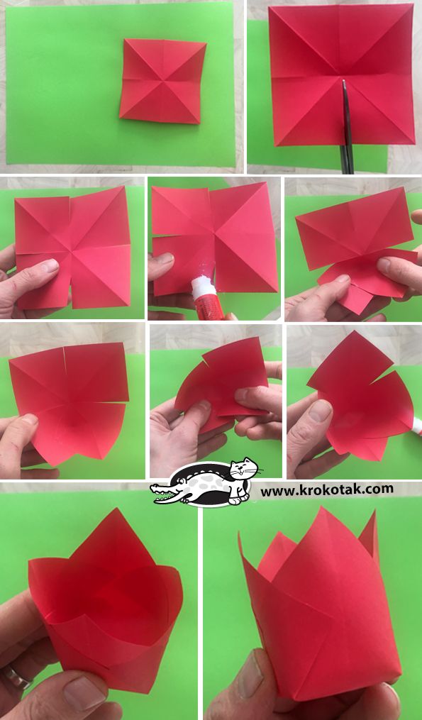 step by step instructions to make origami flowers