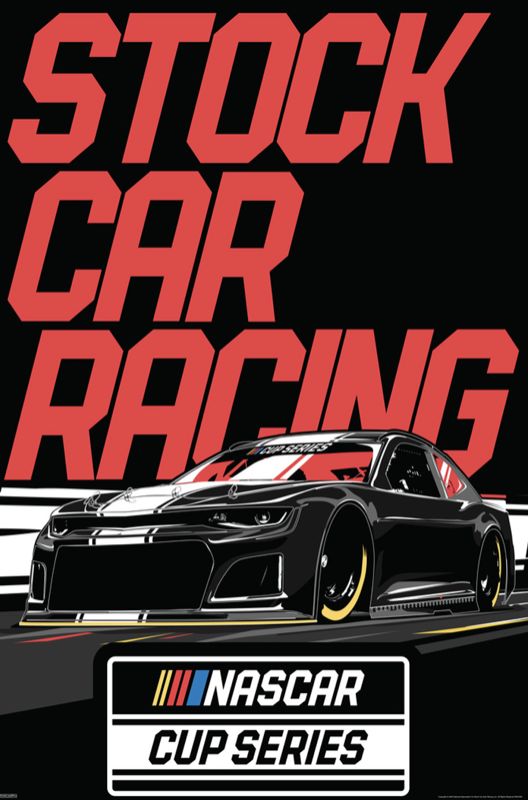 a poster with the words stock car racing on it