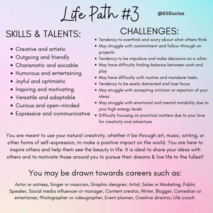 a poster with the words, life path 3 skills and talent challenges in front of it