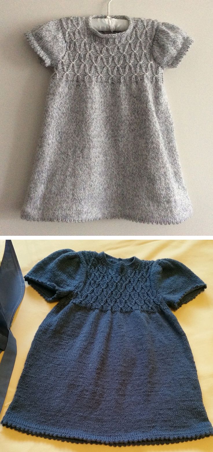 two pictures show the same clothes as they are being used to make knitted clothing