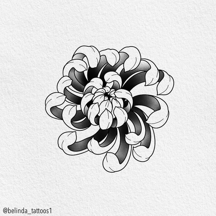 a black and white drawing of a flower