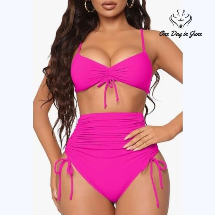 Meyeeka High Waist Ruched Bikini Swimsuit Size S This Meyeeka High Waist Ruched Bikini Swimsuit Is A Brand-New Addition That Is Sure To Turn Heads At The Beach! In A Gorgeous Pink Shade, This Women's Bikini Is Made From A Comfortable Blend Of Nylon And Spandex, Featuring A Stylish Ruched Design For An Extra Touch Of Flair. Color: Pink Condition: New Without Tags All Swimwear Is New With Liner, Manufacturer Ships Without Tags Brand: Meyeeka Size: S Material: Nylon/Spandex Tags: #Meyeeka #Ruchedbi Pink Ruched Swimwear For Sunbathing, Pink Ruched Tankini For Pool, Pink Ruched Swimwear For Swimming, Pink Ruched Swimwear With Tie-side Bottom, High Waist Drawstring Swimwear For Vacation, Pink Ruched Tie-side Swimwear, Pink Ruched Tankini For Beachwear, Pink Ruched Beachwear Swimwear, High Waist Beachwear Swimwear With Drawstring