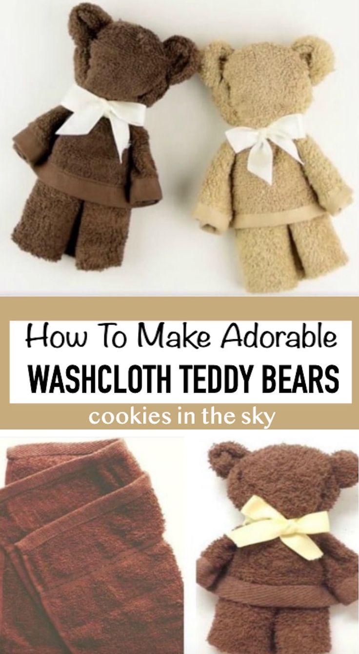 how to make adorable washcloth teddy bears in the sky with instructions for making them