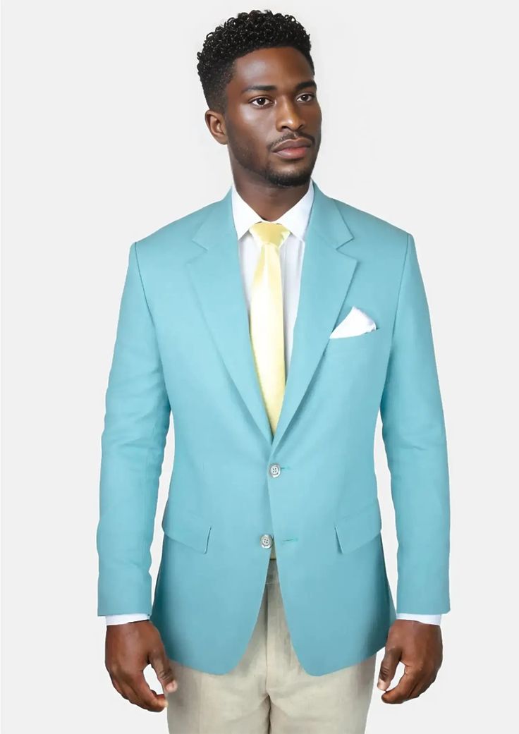 The vibrant linen cotton blend of the Astor Capri Blue Linen blazer will have you embracing the summer heat in comfort and confidence. Custom made and a guaranteed way to upgrading your wardrobe with a stylish, statement piece. Blue Linen Outerwear With Notch Lapel, Blue Linen Notch Lapel Outerwear, Blue Linen Sport Coat For Work, Blue Linen Blazer For Workwear, Blue Linen Single Breasted Sport Coat, Blue Linen Single-breasted Sport Coat, Summer Linen Blazer With Welt Pockets, Summer Single Button Business Casual Blazer, Summer Business Casual Single-button Blazer